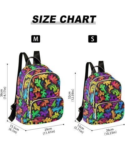 Rainbow Leaves Backpack for Women Fashion Shoulder Bags Small Casual Daypack Travel Bag S 202a3331 S(10.23"x5.11"x12.59") 202...