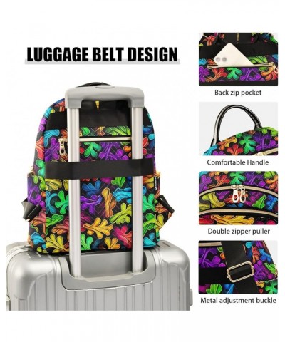 Rainbow Leaves Backpack for Women Fashion Shoulder Bags Small Casual Daypack Travel Bag S 202a3331 S(10.23"x5.11"x12.59") 202...