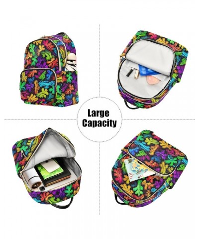 Rainbow Leaves Backpack for Women Fashion Shoulder Bags Small Casual Daypack Travel Bag S 202a3331 S(10.23"x5.11"x12.59") 202...