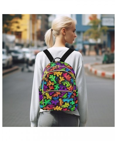 Rainbow Leaves Backpack for Women Fashion Shoulder Bags Small Casual Daypack Travel Bag S 202a3331 S(10.23"x5.11"x12.59") 202...