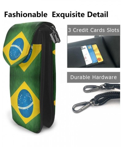 Cell Phone Purse Wallet Brazilian Flag Small Crossbody Purse Bags With Shoulder Strap For Women Teen Girls $12.85 Crossbody Bags