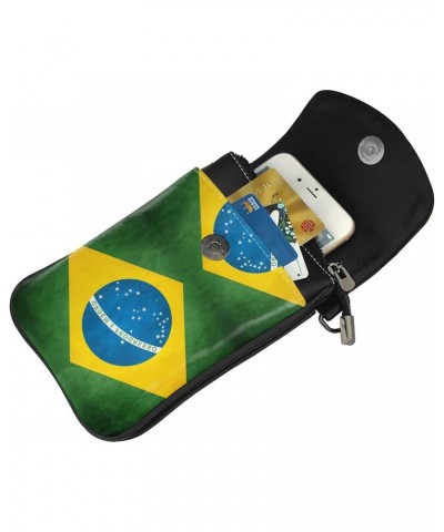 Cell Phone Purse Wallet Brazilian Flag Small Crossbody Purse Bags With Shoulder Strap For Women Teen Girls $12.85 Crossbody Bags