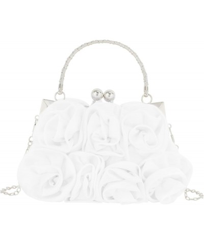 Evening Bag Cute Floral Wristlet Purse Medium Clutch Handbags Phone Pouch Y-cream $17.91 Evening Bags