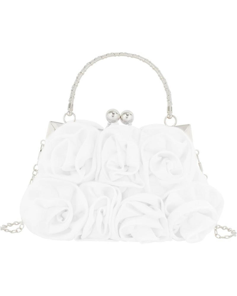 Evening Bag Cute Floral Wristlet Purse Medium Clutch Handbags Phone Pouch Y-cream $17.91 Evening Bags