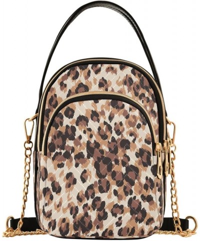 Abstract Leopard Spot Crossbody Bag Small Shoulder Handbags Leather Purse for Women $11.18 Crossbody Bags