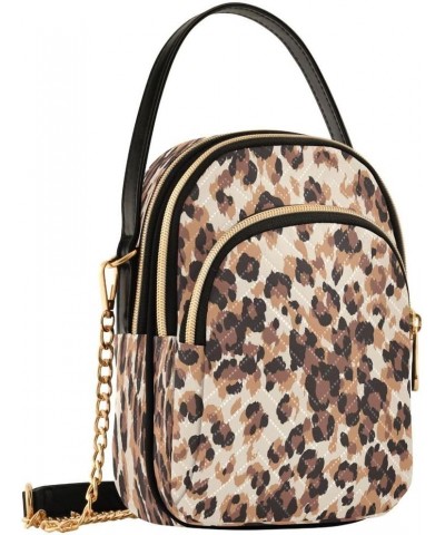 Abstract Leopard Spot Crossbody Bag Small Shoulder Handbags Leather Purse for Women $11.18 Crossbody Bags