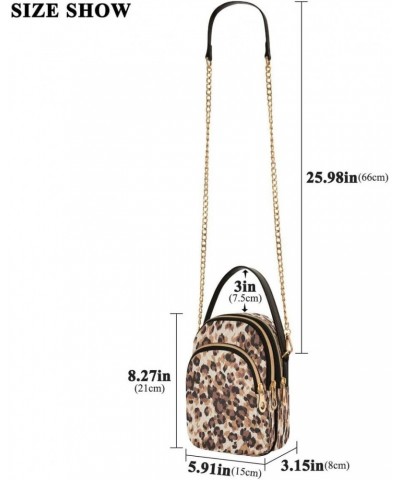 Abstract Leopard Spot Crossbody Bag Small Shoulder Handbags Leather Purse for Women $11.18 Crossbody Bags