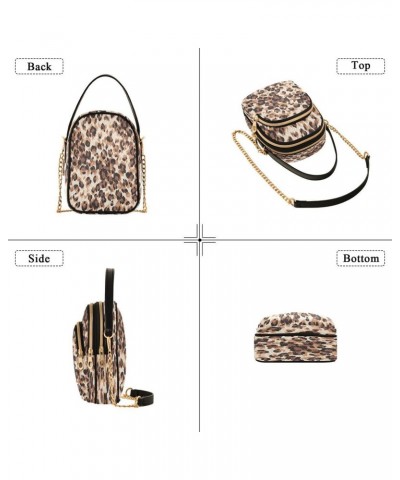 Abstract Leopard Spot Crossbody Bag Small Shoulder Handbags Leather Purse for Women $11.18 Crossbody Bags