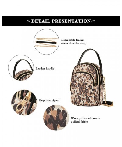 Abstract Leopard Spot Crossbody Bag Small Shoulder Handbags Leather Purse for Women $11.18 Crossbody Bags