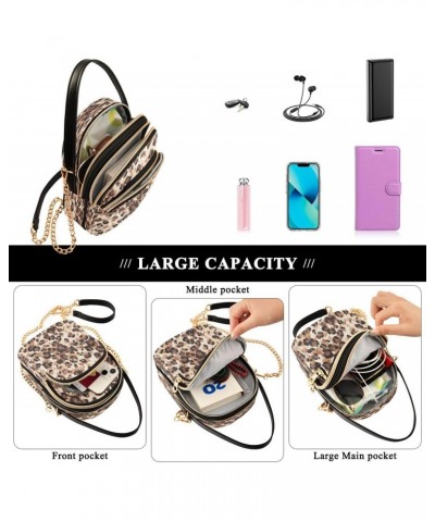 Abstract Leopard Spot Crossbody Bag Small Shoulder Handbags Leather Purse for Women $11.18 Crossbody Bags