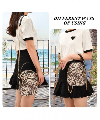 Abstract Leopard Spot Crossbody Bag Small Shoulder Handbags Leather Purse for Women $11.18 Crossbody Bags