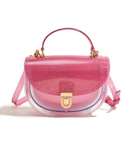 Small Clear Clutch Purse PVC Shoulder Bag for Woman, Crossbody Transparent Handbag Red $12.39 Shoulder Bags