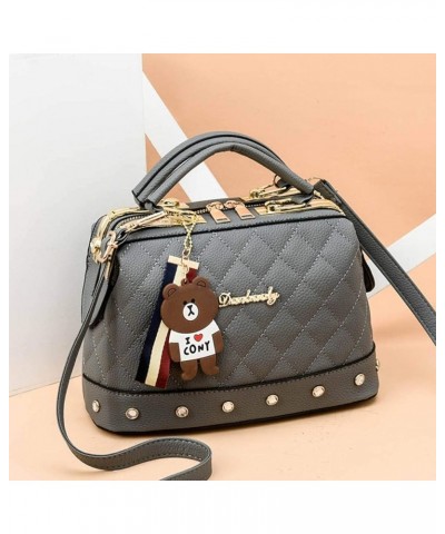 Women's Handbag Pendant Ornament Satchel Shoulder Bag Double Zipper Tote Camera Bag Wallet 577 Fense $26.87 Totes