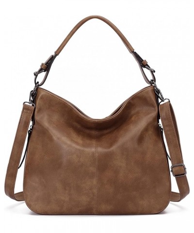 Hobo Bag for Women, Large Capacity Crossbody Purse and Handbags, Vegan Leather Foldable Shoulder Bags (Grey) Brown $35.79 Totes