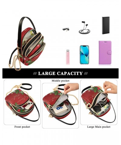 Small Crossbody Bags for Women Trendy Christmas Fir Red Poinsettia Flowers Travel Sling Bag Women's Crossbody Handbags Satche...