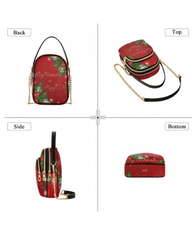 Small Crossbody Bags for Women Trendy Christmas Fir Red Poinsettia Flowers Travel Sling Bag Women's Crossbody Handbags Satche...