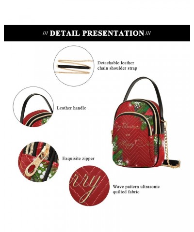 Small Crossbody Bags for Women Trendy Christmas Fir Red Poinsettia Flowers Travel Sling Bag Women's Crossbody Handbags Satche...