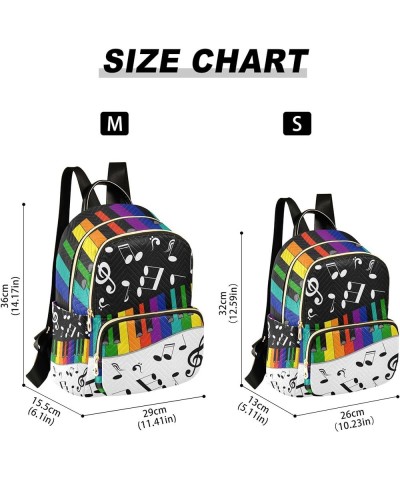 Music Notes Colorful Backpack Purse for Women, Shoulder Bags Lightweight Mini Backpacks Casual Daypack Back Pack Small(11.41'...