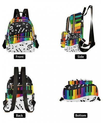 Music Notes Colorful Backpack Purse for Women, Shoulder Bags Lightweight Mini Backpacks Casual Daypack Back Pack Small(11.41'...