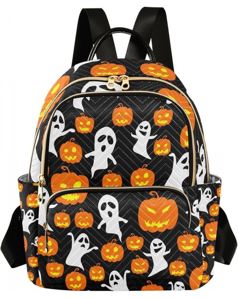 Halloween Women Backpack Jack-o-lantern Silly Ghost Anti-Theft Travel Backpack with Luggage Belt Durable Lightweight Handbag ...