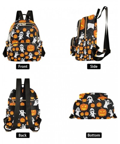 Halloween Women Backpack Jack-o-lantern Silly Ghost Anti-Theft Travel Backpack with Luggage Belt Durable Lightweight Handbag ...