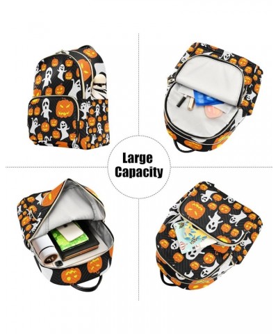 Halloween Women Backpack Jack-o-lantern Silly Ghost Anti-Theft Travel Backpack with Luggage Belt Durable Lightweight Handbag ...