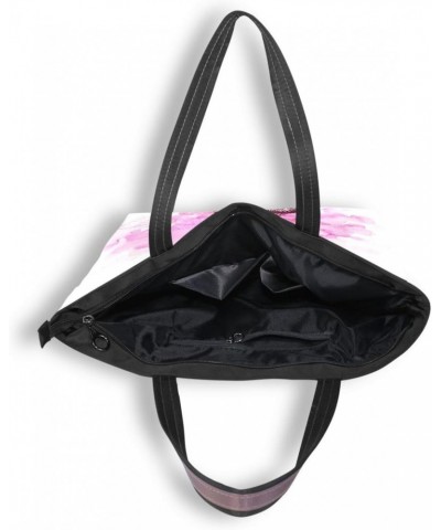 Womens Tote Bag, Pink Eiffel Tower Butterfly Ladies Zip Shoulder Handbags $14.39 Shoulder Bags