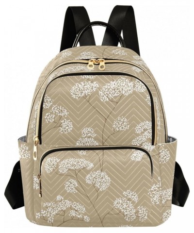 Mini Backpack Purse for Women Lightweight Girls Small Size White Flowers Beige School Teens College Traveling Medium $16.50 B...