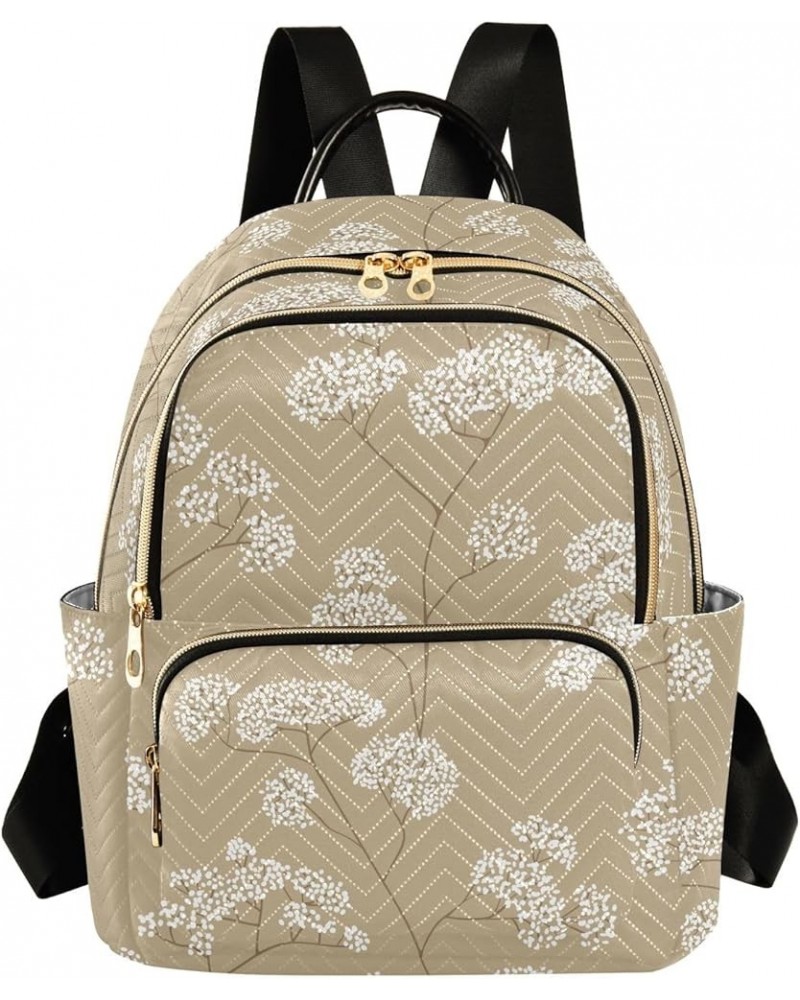 Mini Backpack Purse for Women Lightweight Girls Small Size White Flowers Beige School Teens College Traveling Medium $16.50 B...