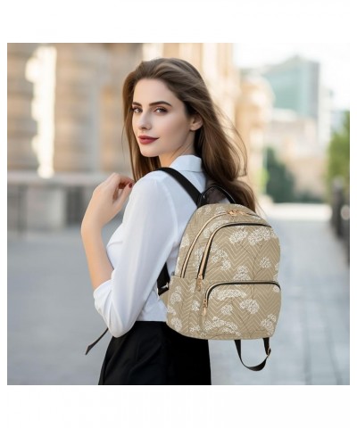 Mini Backpack Purse for Women Lightweight Girls Small Size White Flowers Beige School Teens College Traveling Medium $16.50 B...