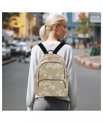 Mini Backpack Purse for Women Lightweight Girls Small Size White Flowers Beige School Teens College Traveling Medium $16.50 B...