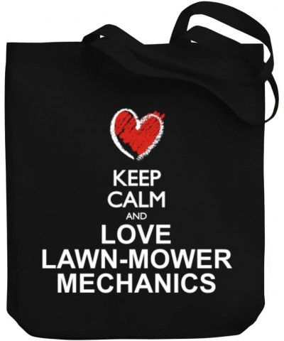 Keep calm and love Lawn Mower Mechanics chalk style Canvas Tote Bag 10.5" x 16" x 4 $22.39 Totes