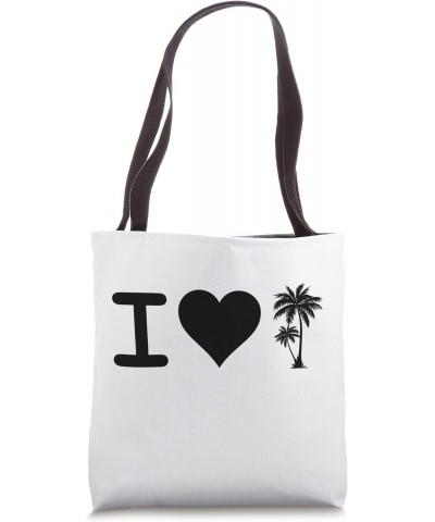 I Love Palm Trees Black Graphic Tote Bag $17.40 Totes