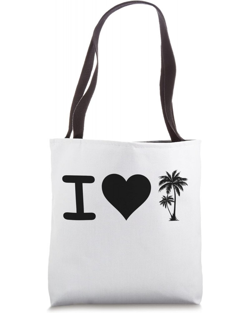 I Love Palm Trees Black Graphic Tote Bag $17.40 Totes