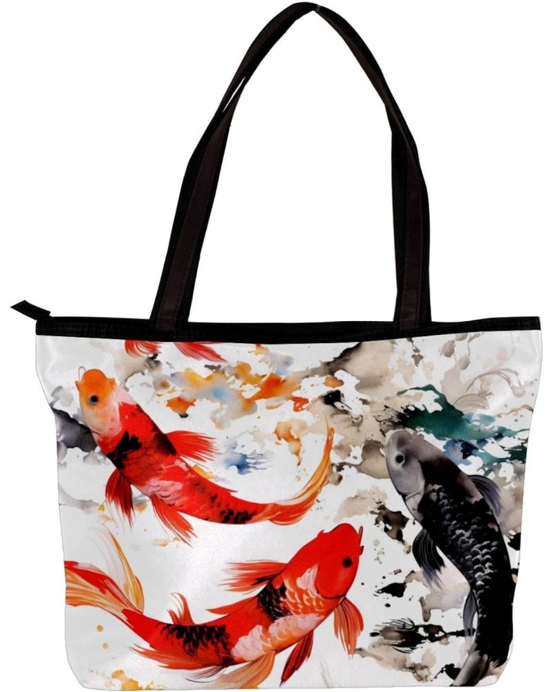 The Tote Bag For Women,Purses For Women,Handbags For Women,Carp Fish Ink Painting Handbags $11.81 Totes