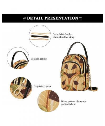 Women's Crossbody Handbags Clutch Phone Purse Pumpkin Printing Stylish Shoulder Bag with Detachable Chain Strap $12.74 Should...