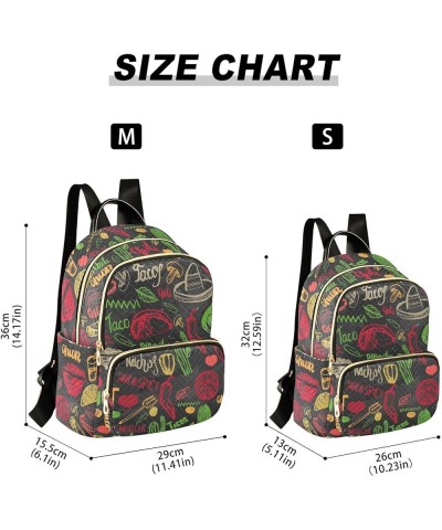 Women's Small Fashion Backpack Mexico Food Drink Print Ladies Travel Daypack Aesthetic Shoulder Bag 11.4×6.1×14.1 IN $15.36 B...