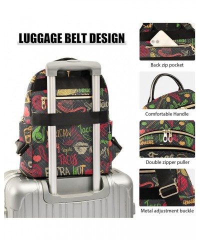 Women's Small Fashion Backpack Mexico Food Drink Print Ladies Travel Daypack Aesthetic Shoulder Bag 11.4×6.1×14.1 IN $15.36 B...