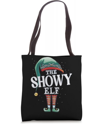 Showy Elf Christmas Group Xmas Pajama Party Tote Bag $13.41 Totes