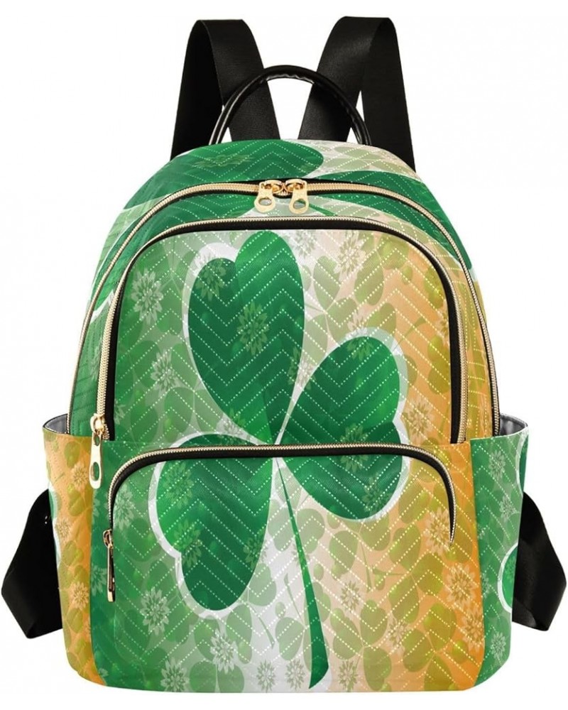 Beautiful Clover Leaf Patrick's Day Women Backpack Purse Ladies Fashion Shoulder Bag Daypack Travel Bag 7.5L Medium $15.50 Ba...