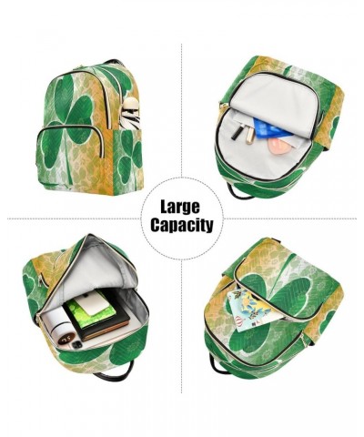 Beautiful Clover Leaf Patrick's Day Women Backpack Purse Ladies Fashion Shoulder Bag Daypack Travel Bag 7.5L Medium $15.50 Ba...