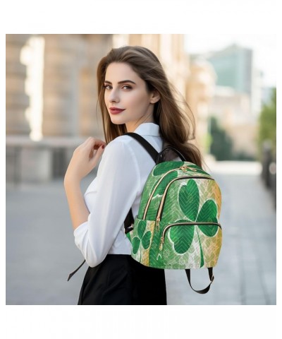 Beautiful Clover Leaf Patrick's Day Women Backpack Purse Ladies Fashion Shoulder Bag Daypack Travel Bag 7.5L Medium $15.50 Ba...