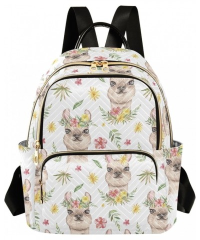 Travel Backpack Purse for Women Fashion Anti-theft Work Casual Cute Alpaca Flowers Daypack Shoulder Bag Medium Size Medium $1...