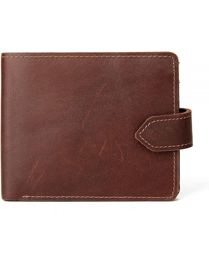 Men's wallet multifunctional short business first layer cowhide wallet-light coffee (Color : Deep coffee) Light coffee $26.00...