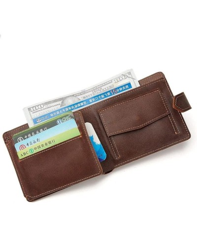 Men's wallet multifunctional short business first layer cowhide wallet-light coffee (Color : Deep coffee) Light coffee $26.00...