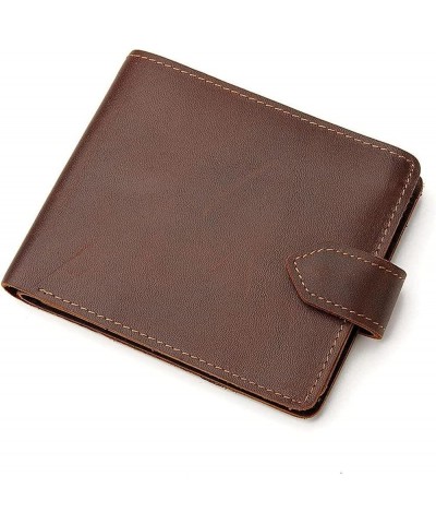 Men's wallet multifunctional short business first layer cowhide wallet-light coffee (Color : Deep coffee) Light coffee $26.00...