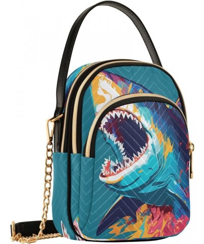 Crossbody Bags for Women Lobster Quilted Chain Crossbody Purses Trendy Blue Wave Cross Body Phone Purse Handbag Color 3 $13.0...