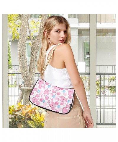 Shoulder Bag for Women, Cute Pink Dolphin Tote Bag Small Purses Cute Mini Zipper Handbag with Chain Strap $15.29 Totes