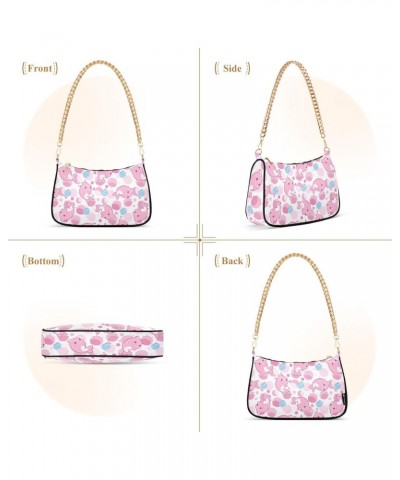 Shoulder Bag for Women, Cute Pink Dolphin Tote Bag Small Purses Cute Mini Zipper Handbag with Chain Strap $15.29 Totes