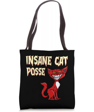 Funny Cat Design Insane Cats Posse Scary Kitten Clown Horror Tote Bag $9.45 Totes